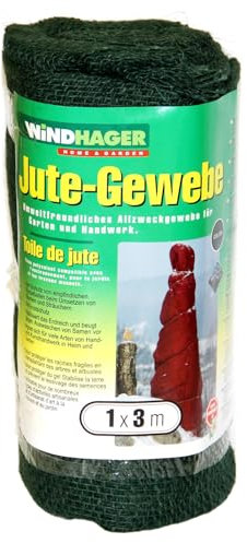sopomarkt24 Jute Gewebe Winterschutz, Pflanzenschutz, Winterschutz Pflanzen, Naturfaser, Gartenbedarf, Jutestoff Palmen Frostschutz basteln Dekostoff, Widerstandsfähig, 1 x3 m Grün