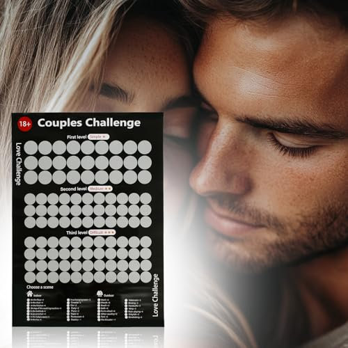 Love Game Scratch Off Poster für Paare, Lustiges Valentinstag Scratch Off Poster - 100 Dinge auf Date Night, Paar Dating Scratch Off Poster, Date Night Ideas Challenge Scratch Off Poster für Paare