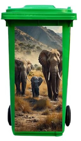 XZTRFB 26 Style Wheelie Bin Stickers, Waterproof Removable Animal Dustbin Stickers, Eco-Friendly Self Adhesive, Wheelie Bin Decals for Outdoor Use