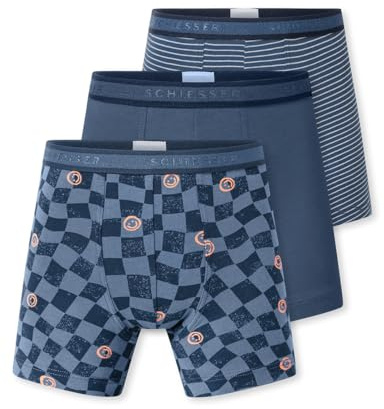 Schiesser Jungen 3 PACK Unterwäsche Boxershorts - 95/5 Organic Bio Baumwolle - Größe 92 bis 155