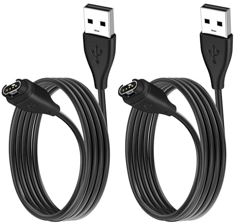 2PCS Watch Charger Cable for Fenix 7 7S 7X 6 6S 6X Pro 5 5S 5X Plus, for Garmin Forerunner 965 955 945 55 265 255, 5V1A Replacement USB Fast Charging Lead for Vívoactive 3 4 4S Venu, 1M Charging Cord