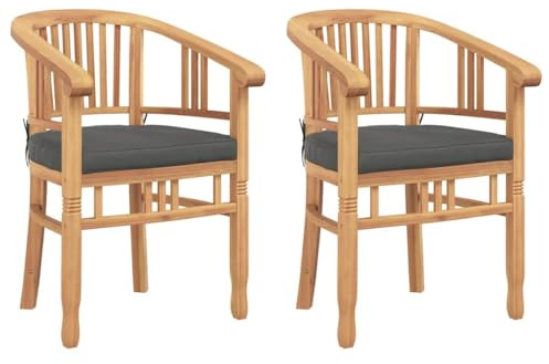 vidaXL Stuhl 2 STK. Braun Massivholz Teak