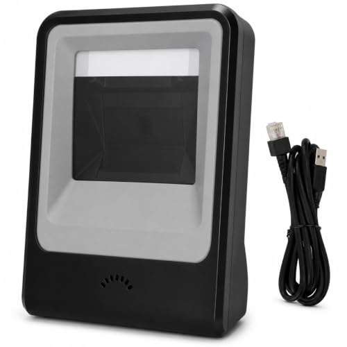 Elprico 1D 2D Barcode-Scanner, Alacrity QR Omnidirectional Freisprecher Desktop-Barcode-Leser-Scanner, Capture Barcodes Vom Mobiltelefonbildschirm Erfassen