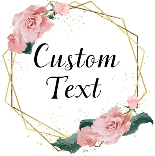 Custom Logo Stickers - Design Your Own Personalized Labels with Text, Image, & Photo - Waterproof, UV Protected, Fade & Heat Cold Resistant - Pack of 100 (Wreath 24, 63mm)