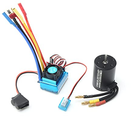 ZPLKKYGR Moteur brushless 3650 3100KV avec variateur brushless 60A pour Voiture RC 1/8 et Bateau RC (pièce détachée)