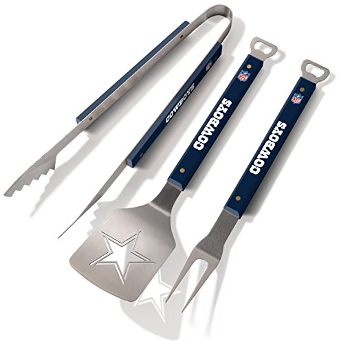 YouTheFan NFL Dallas Cowboys Spirit Series 3-teiliges Grill-Set, Edelstahl, 55,9 x 22,9 cm