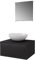 vidaXL Set de Mobiliario de Cuarto Baño 3 Piezas Negro Lavabo Mueble y Espejo