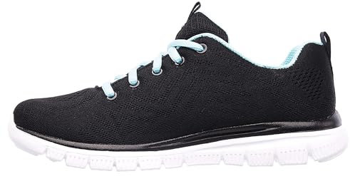 Skechers Femme Graceful-Get Connected Baskets, Black Mesh Turquoise Trim, 39 EU