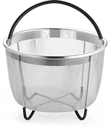 Steamer Basket for 6 qt Instant Pot Stainless Steel Pressure Cooker Accessories Strainer and Insert with Silicone Covered Handle and Non-Slip Legs Great for Steaming Vegetables Fruits Eggs
