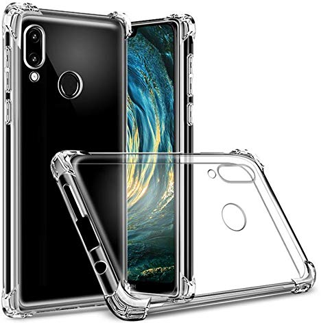 Hually Hülle für Huawei P20 lite,Transparent Weiche Silikon Ultradünnen Kratzfest Anti-Shock TPU Handyhülle Bumper Schutzhülle Case für Huawei P20 lite Hülle