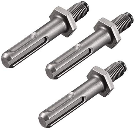 sourcing map 3/8 Zoll Bohrfutter-Adapter auf 3/8 Zoll (M10 x 15 mm) Gewinde Schnellspannbohrfutter Adapter Rundschaft für Schlagschrauber, 3 Stück