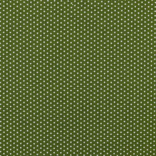 babrause® Baumwollstoff Mini Sterne Tannengrün Webware Meterware Popeline OEKOTEX 150cm breit - Ab 0,5 Meter