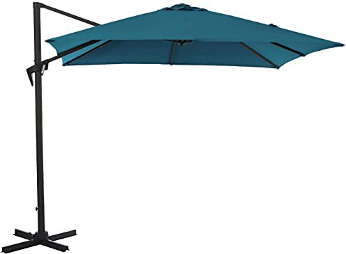 Proloisirs Parasol déporté carré en aluminium 3x3m Roma