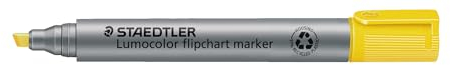 STAEDTLER flipchart Marker Lumocolor, gelb, Keilspitze, farbintensive, schnelltrocknende, geruchsarme Tinte, schlägt nicht durch Papier durch, 10 flipchart Marker in Faltschachtel, 356 B-1, gelb