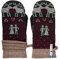ÖJBRO VANTFABRIK Fastfolk Embla und Erling Fäustlinge 4 Lagen russ/wine/beige Gr. M 100% Merinowolle Handschuhe Strick warm weich - Hergestellt in Schweden