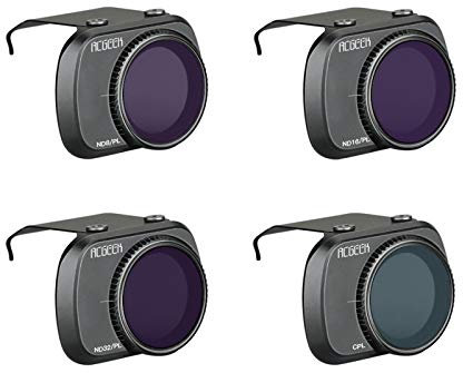 DJFEI Accessorio per DJI Drone Filtro Obiettivo Fotocamera per DJI Mavic Mini 2/4K Drone, ND8-PL + ND16-PL + ND32-PL + CPL, Alluminio, Vetro ottico, Nero, Polarizzatore