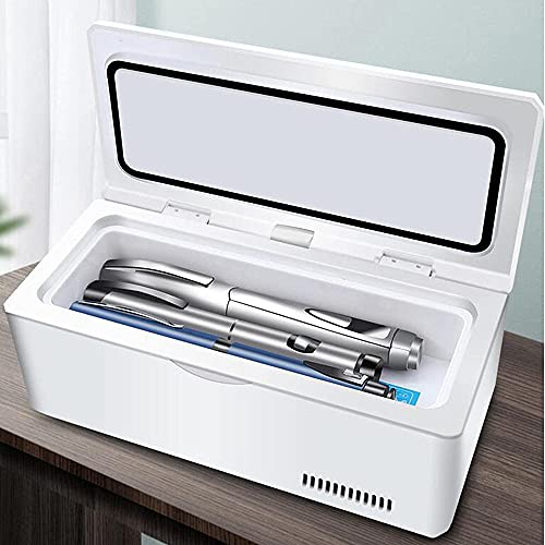 ZWJABYY 2-8℃ Mini Drug Thermostat Refrigerated Box,Insulin Cooler,Portable Car Refrigerator,Insulin Refrigerated Box With 10200Mah Battery For Car,Travel,Home.,Battery×2