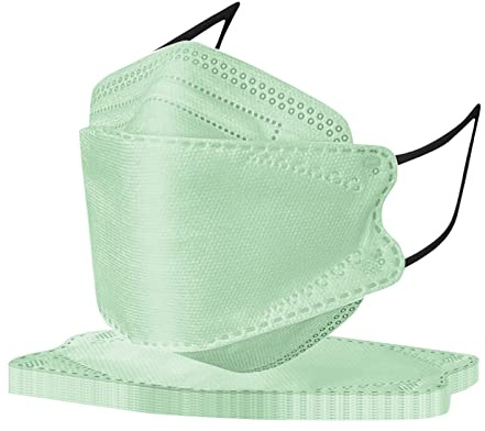 DolceTiger 10 Stück Erwachsenen Schichten Fischförmige_Mundschutz Multifunktionstuch Mund_und_Nasenschutz Bandana Half Face Halstuch für Damen Herren (Minzgrün)