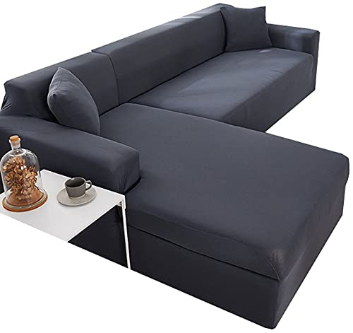 uyeoco Sofabezug Couchbezug Sofa Überwurfdecke L Form/U Form/Ecksofa 3/2/4 Sitzer Sofahusse Beige/Grau rutschfest Sofa Abdeckung Hund Katze Sitzflache Sofaschoner (Color : A, Size : 190-230cm)