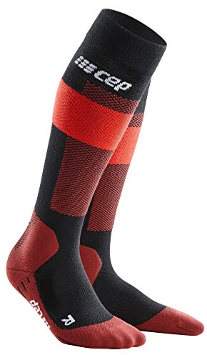 CEP - SKIING MERINO COMPRESSION SOCKS für Damen | Ski Sport Merino Socken mit Kompression und perfektem Fußklima dank Merino Wolle | Rot | Größe II | S
