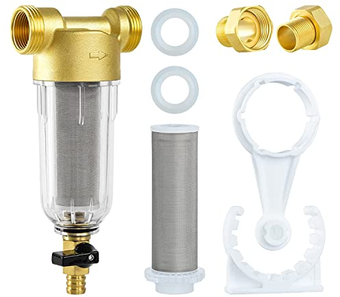 Turboyhood 50 Mikron Spin Down Sedimentfilter für ganzes Haus und Brunnenwasser, wiederverwendbarer Waschmaschinen-Wasserfilter, BPA-freier Vorfilter