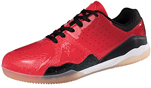 ZHENSI Badmintonschuhe Für Herren Modische Tischtennis-Turnschuhe Leicht Atmungsaktiv Mit Weichem Bodenpuffer,Rot,42 EU