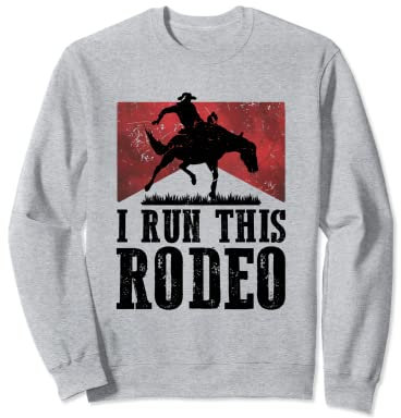 Western Ich betreibe dieses Rodeo Country Cowboypferd aus Kuhfell Retro Sweatshirt