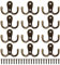 12 Piezas Ganchos Percheros de Pared, Ganchos de Dobles con Tornillo Colgadores con 24 tornillos, para Baño Cocina Oficina, para Colgar Ropa Abrigo Perchero Pared, Cocina Colgadores, Perchas Vintage