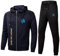 LOYOO Costume de sport pour hommes Olym_pique logo veste à capuche et pantalon de sport, costume de jogging décontracté à glissière en plein air survêtement cardigan Rétro/A/L