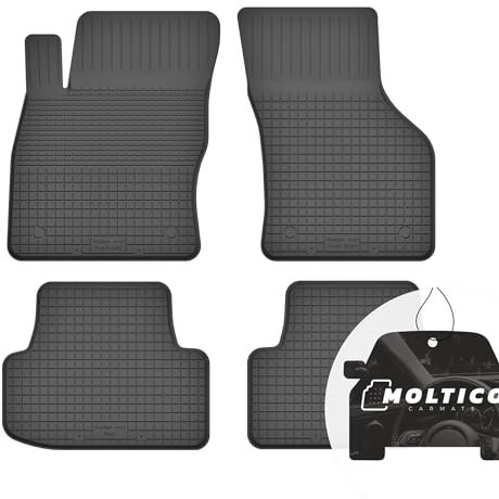 moto-MOLTICO Gummimatten Auto, 4-teiliges Set, Allwetter Gummi Fußmatten mit Rand, Antirutsch & Wasserfest Autoteppiche - passend für Skoda Karoq ab 2017
