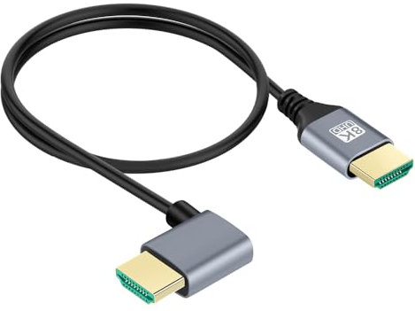 cablecc Ultra Slim HDTV HDMI 2.1 Cable macho a macho 8K 4K Hyper Super Flexible Cable Slim 90 grados