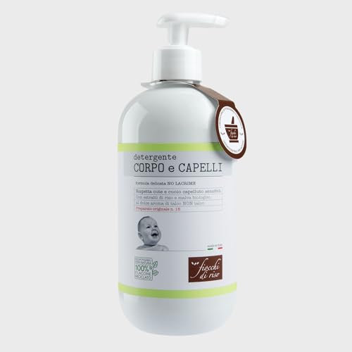 Fiocchi di Riso - Detergente CORPO e CAPELLI TALCO - 400ml - DETERGENZA NEONATI - Rispetta cute e cuoio capelluto sensibili. Pack riciclato