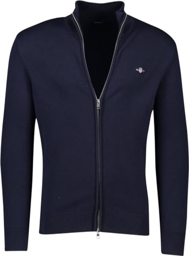 Gant Herren Casual Cotton Zip Cardigan BAUMWOLLSTRICKJACKE MIT REIßVERSCHLUSS (1er Pack)