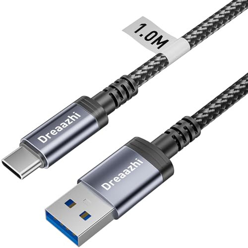 Dreaazhi USB C Data Cable, 1M USB 3.1 Gen 2, 3.1A Fast Charging, 10GB Data Transfer, USB to Type C for Samsung Note20, Galaxy S23, Samsung T7, SanDisk Extreme Portable SSD, Crucial X8, WD