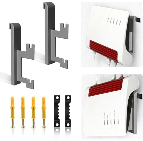 Soporte de pared para router Fritzbox 7590 AX/7590/7530/7510/5590/6660 con gestión de cables, material de fijación tornillos y tacos (no impresión 3D)