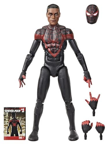 Marvel Legends Series Ultimate Miles Morales Spider-Man Action-Figur, Schwarz