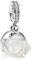 Rimgoris 925 Sterling Silber Anhänger Charm für Damen Armbänder Weiße Rose Inlay 5A Zirkonia Valentinstag Geburtstagsgeschenk Charms für Damen