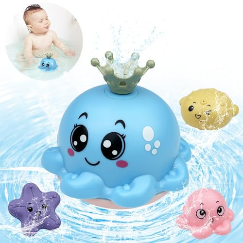 Newaner Juguetes Bañera para Bebe, Juego de Ducha, Juguete Baño Bebe, Juegos de Agua para Niños con Luminosos, Bébé Bath Toys, para Bebe Niños Niñas de 1 2 3 4 Año Playa,Natación,Piscina,Regalos