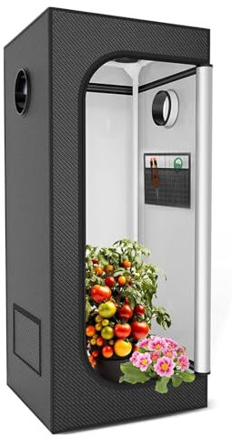 Mosnesrt Growzelt Komplettset, Grow Tent mit Sichtfenster, Marihuana Grow Zelt, Anzuchtzelt, Wasserdicht, Herausnehmbarer Boden, Dickes Nylongewebe, Stabile Struktur, Gewächszelt 40X40X120cm