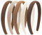 FloralGrace 5 Stück Haarreifen Damen, Samt Haarreif Braun, Dünnes Stirnband, Rutschfestes Haarband für Frauen, Neutrale Farben, Schlichtes Haarband Haaraccessoires