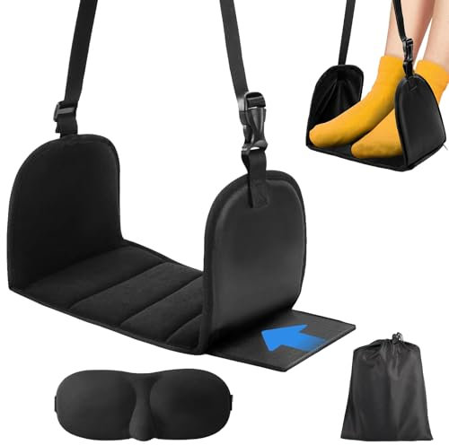 BDHYYM Repose-pieds d'avion, repose-pieds réglable en hauteur, repose-pieds en mousse à mémoire de forme de qualité supérieure, avions réglables portables pour les longs vols