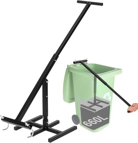Nisorpa Manual Rubbish Press,Waste Compactor Trash Can Press Compactor Press with Adjustable Handle for 120-660L Wheelie Bins Recycle Bin Compactor for Space-saving in Wheelie Bin Trash Can