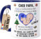 Cupdarling® Mug Futur Papa Personnalisé - Cher Papa Ce Noël Je Suis Dans Le Ventre De Maman - Tasse Cadeau Noël - 330 mL Céramique - Bleu