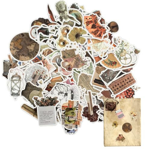 110 Stück Vintage Aufkleber, Aesthetic Kindle Aufkleber, für Journaling Fotoalbum Scrapbooking Stickers, DIY Basteln Aesthetic Deko