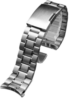 BPBZUTUMDZ Edelstahl-Uhrenarmband, 18, 20, 22, 24 mm, raffinierte Arc-Schnittstelle, Metall, Silber, Schwarz, Herrenarmband, passend for Citizen, passend for Armani