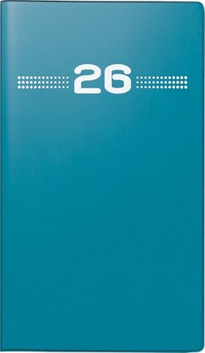 rido/idé Taschenkalender Mod. Miniplaner d 15 2026 | A6, Kunststoff, petrol