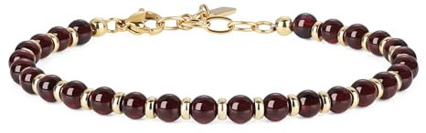 COAI Kristall Armband mit 5 mm facettierte Granat Perlen für Damen Fraun