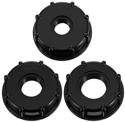 HJZHII 3 Stück IBC Adapter Kappe Zubehör, 3 Größen Kappe Adapterdeckel IBC Container Auslauf Tankdeckel Adapter Für 1000l Wassertank 1in, 3/4in,1/2in