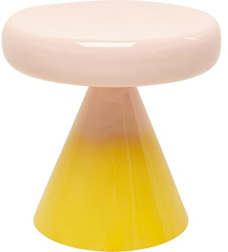 Kare Design Beistelltisch RICI Colore, Gelb, 42cm Durchmesser, Couchtisch, Ablage, Wohnzimmertisch, Stahlgestell, Rund