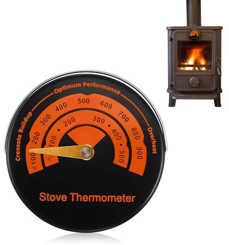 Riisoyu Kaminofen Thermometer, Magnetisch Thermometer Holzbrenner Aufsatzthermometer Kaminthermometer Ofenrohr Magnetofen Rauchrohr für Holz Log Kaminrohr Ofen Temperatur
